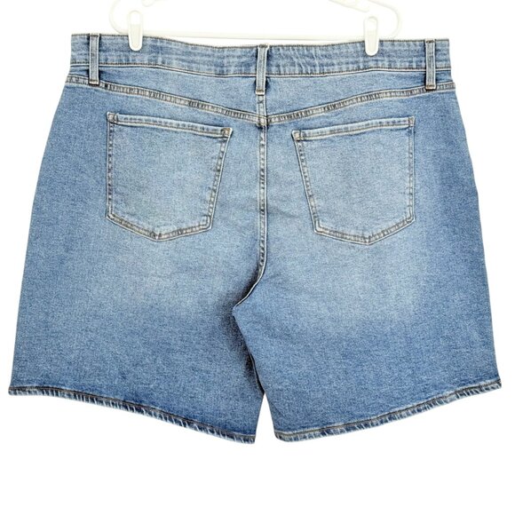 Terra & Sky Womens High Rise Stretch Blue Denim Bermuda Shorts Plus Size 22W NWT - Picture 2 of 12